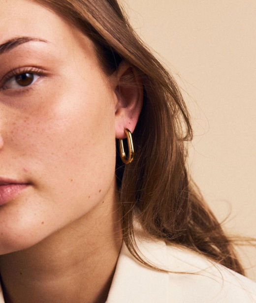 Stålörhänge Modernist Hoops L gold
