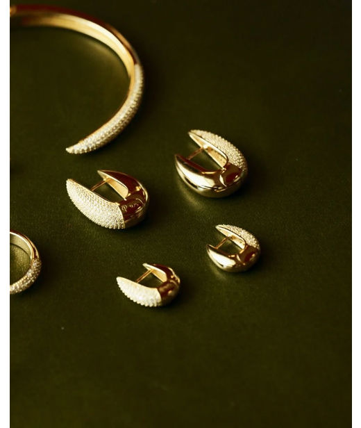 Silverörhänge Crest Pavè Hoops S fg