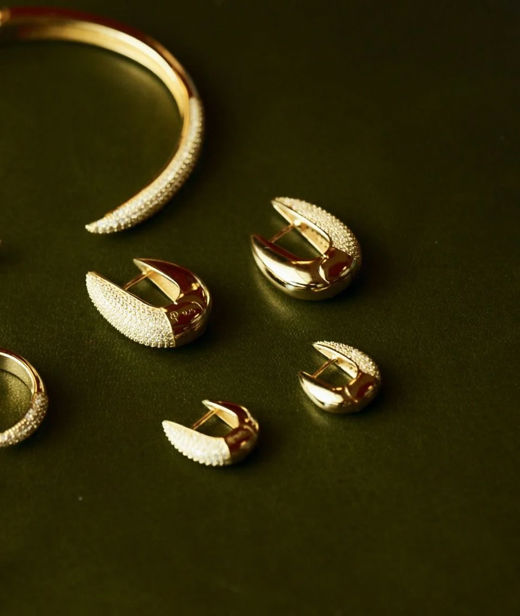 Silverörhänge Crest Pavè Hoops S fg