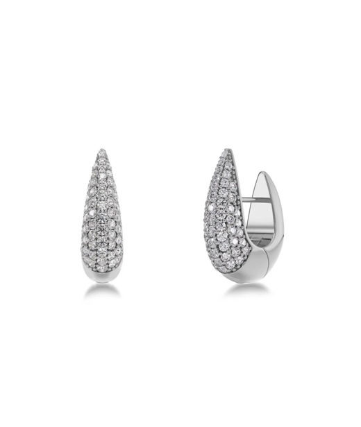 Silverörhänge Crest Pavè Hoops S