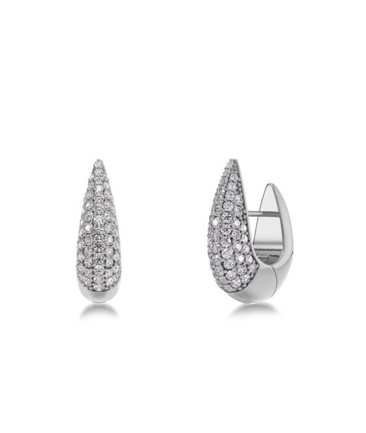 Silverörhänge Crest Pavè Hoops S