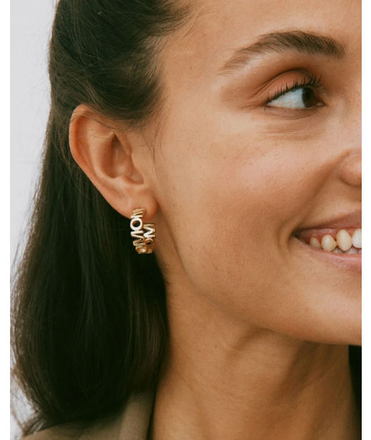Stålörhänge Mom Multi Hoops gold