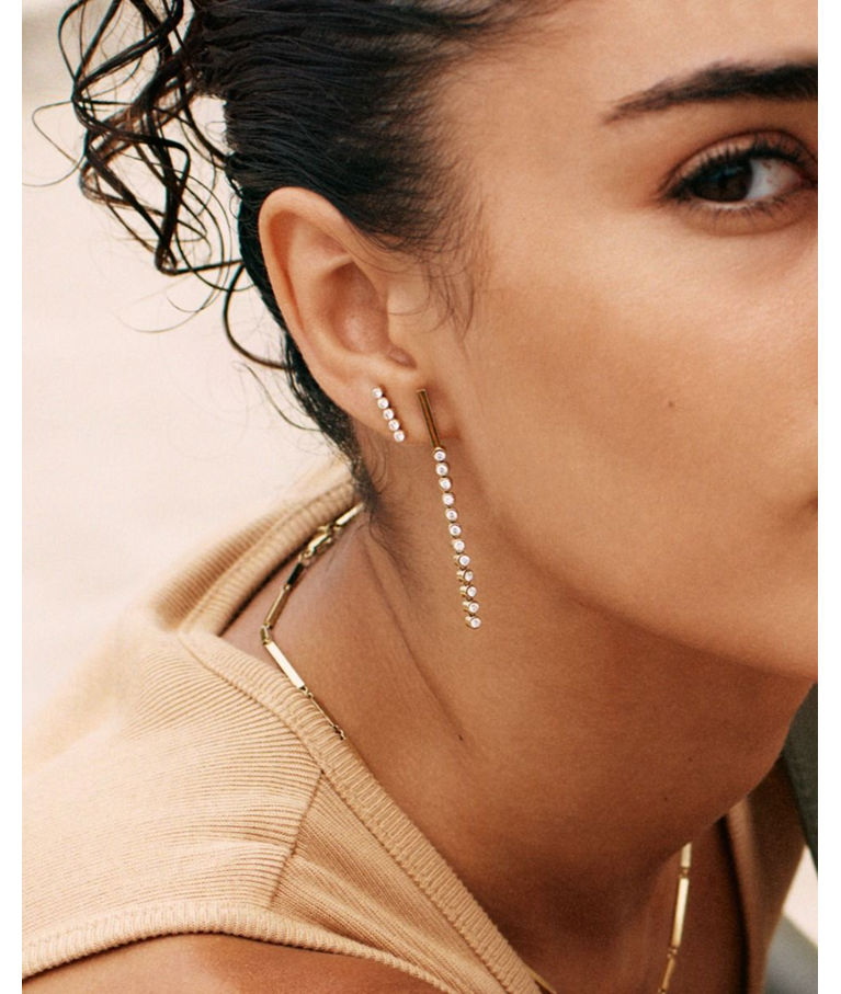 Stålörhänge Twiggy Studs cz gold