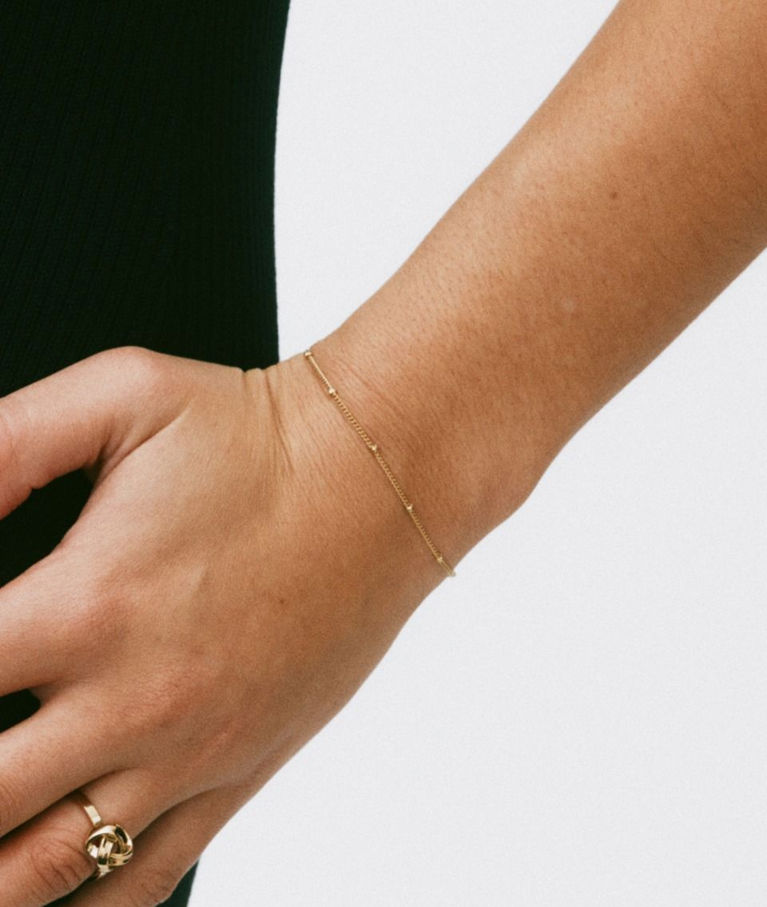 Stålarmband Beaded Chain Gold