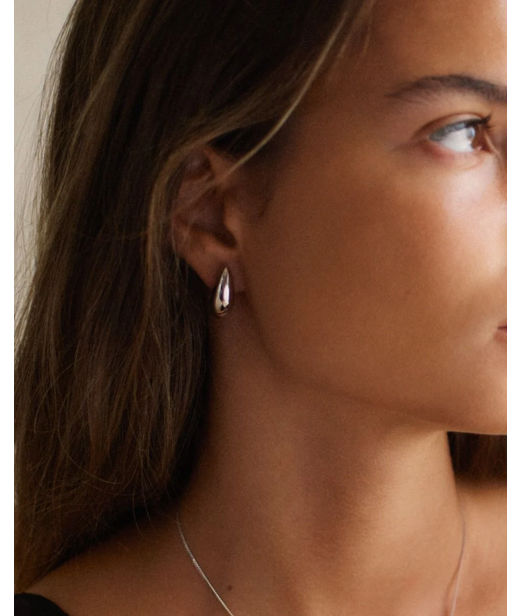 Silverörhängen Bean Studs