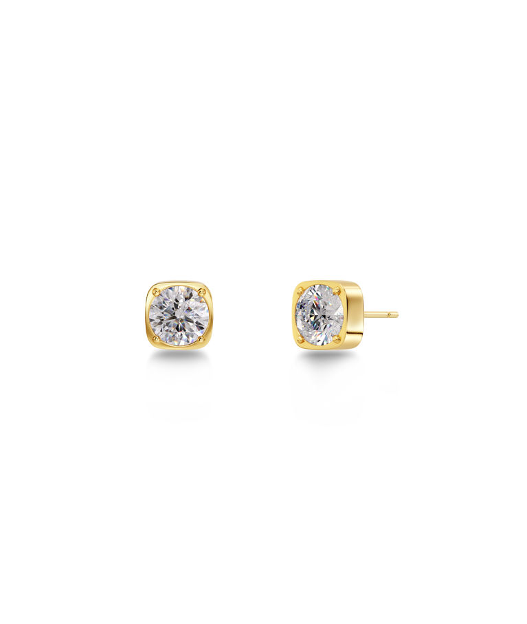 Stålörhänge Gemma Studs Gold