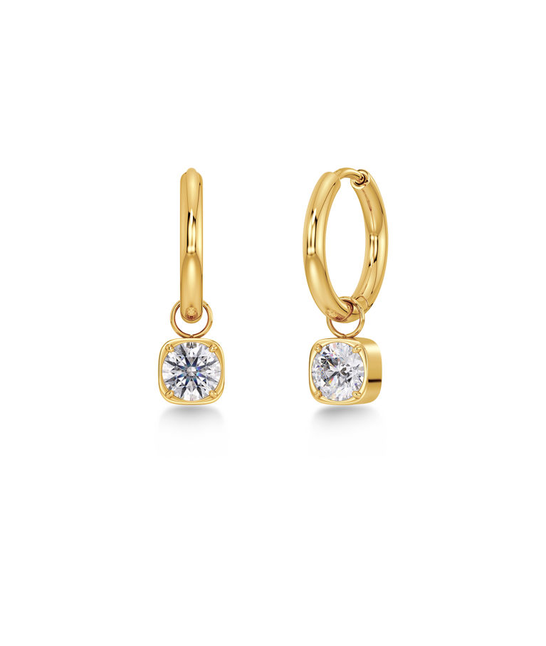 Stålörhänge Gemma Hoops Gold