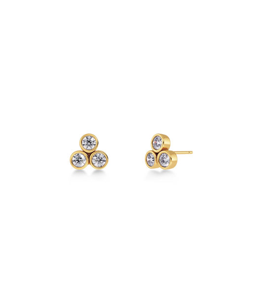 Stålörhänge Barre Studs Gold