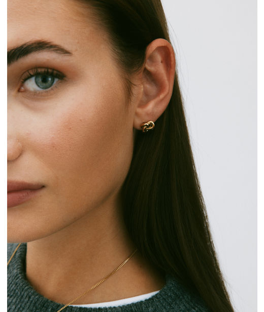 Stålörhängen Infinity knot studs S gold