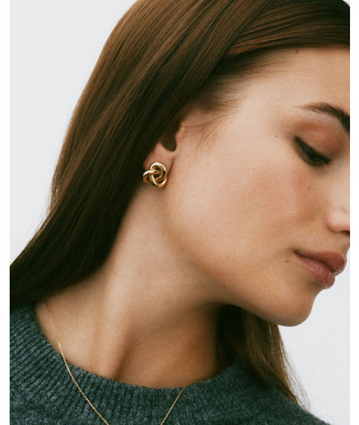 Stålörhängen Infinity knot studs L gold