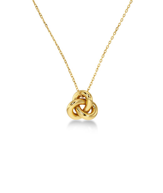 Stålhalsband infinity knot S gold