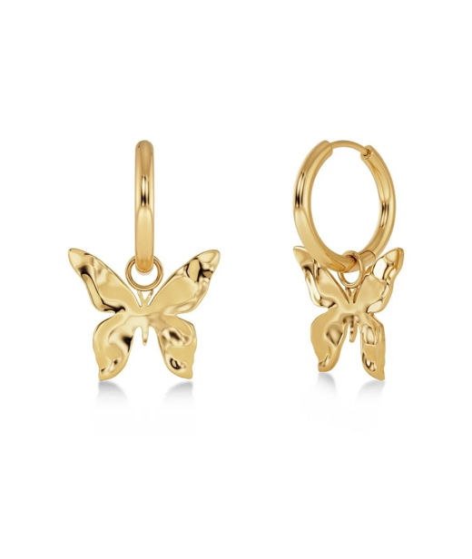 Stålörhängen Butterfly Hoops Gold