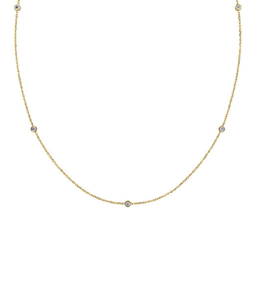 Stålhalsband Petite Gold cz