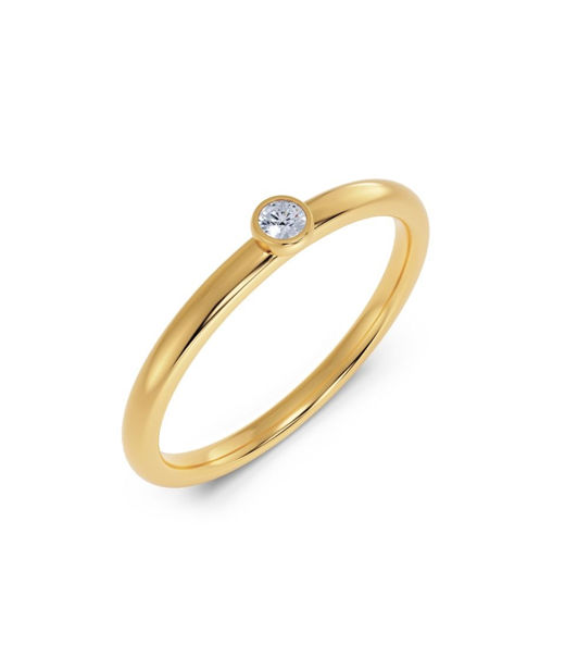 Stålring Petite Gold cz SIZE L