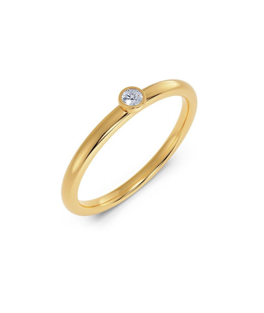 Stålring Petite Gold cz SIZE M