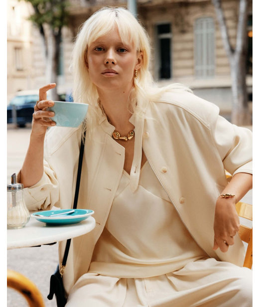 Stålhalsband Leora Necklace Multi L Gold SP26