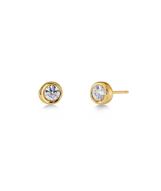 Stålörhängen Ocean Gem Studs Gold SP26