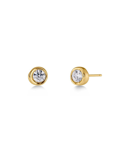 Stålörhängen Ocean Gem Studs Gold SP26