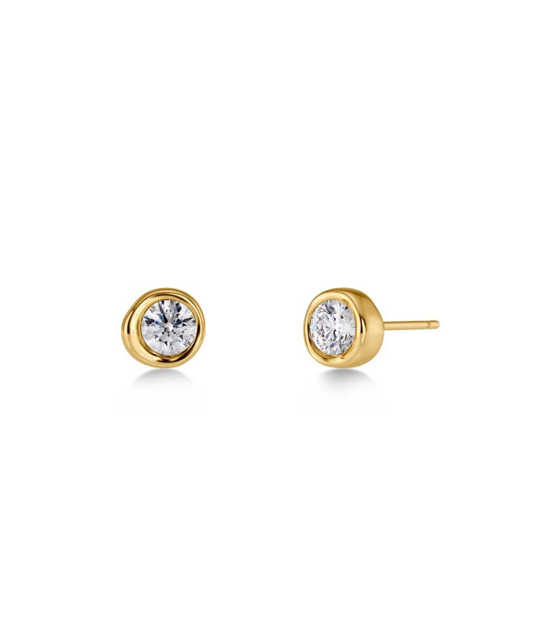 Stålörhängen Ocean Gem Studs Gold SP26