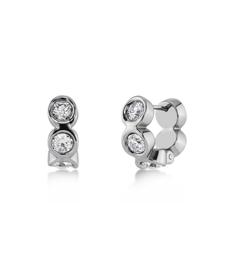 Stålörhängen Ocean Gem Hoops Steel SP26