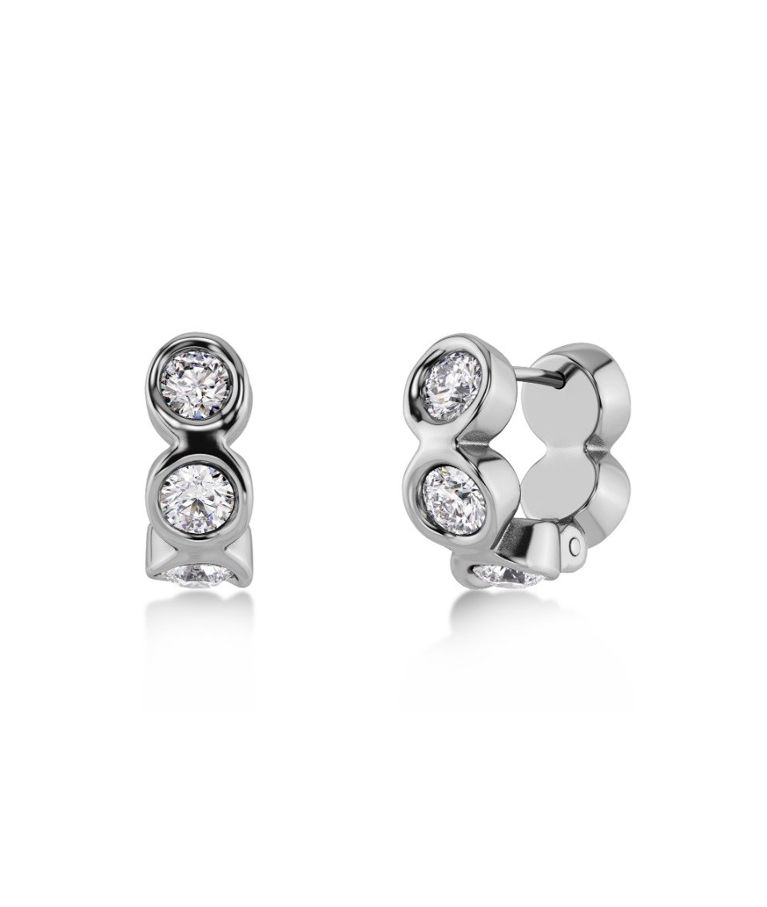 Stålörhängen Ocean Gem Hoops Steel SP26