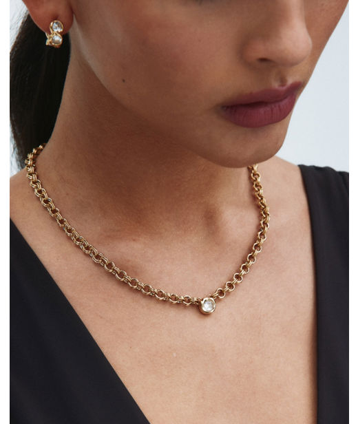 Stålhalsband Ocean Gem Necklace L Gold SP26