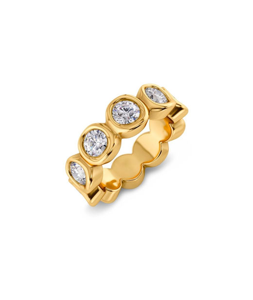 Stålring Ocean Gem Ring Gold SP26