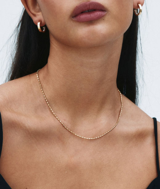 Stålhalsband Seed Bead Necklace Gold SP26