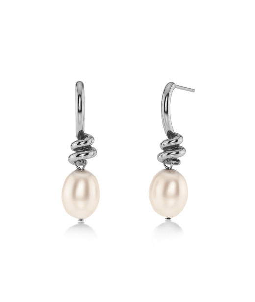 Stålörhängen Swivel Earrings Pearl S Steel SP26