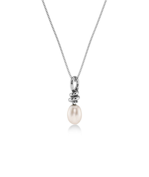 Stålhalsband Swivel Necklace Pearl S Steel SP26