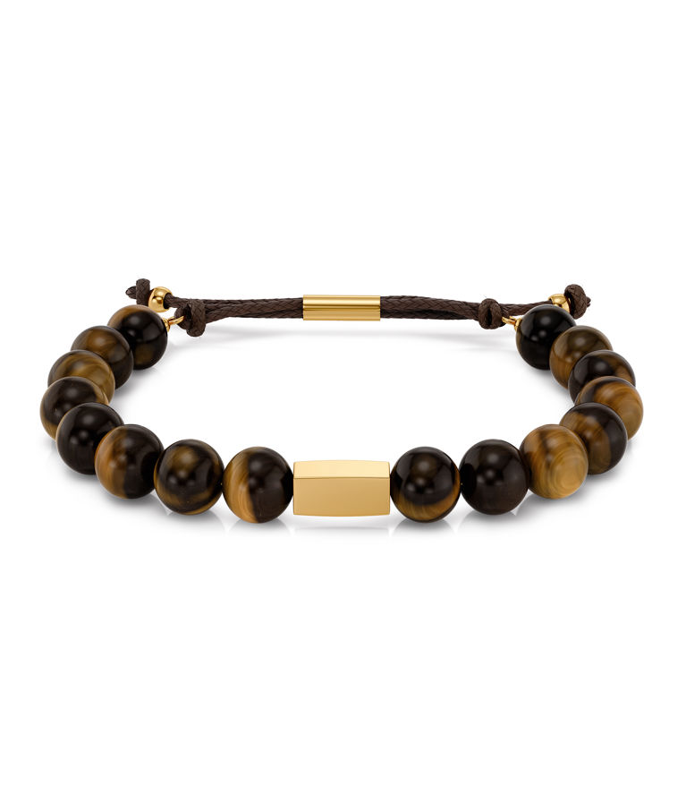 Stålarmband Luke Light Brown Gold