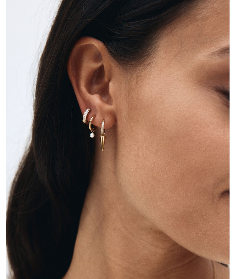 Stålörhänge Peak One Hoops Sirius Gold