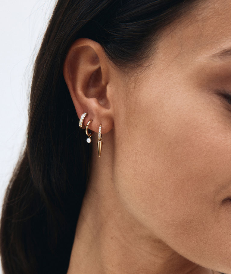 Stålörhänge Peak One Hoops Sirius Gold