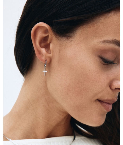 Stålörhänge Spirit Cross Hoops