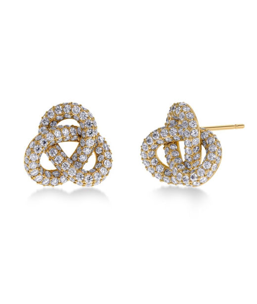 Stålörhänge Infinity Knot Sparkle Stud Gold L