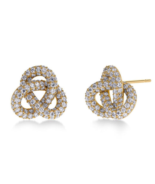 Stålörhänge Infinity Knot Sparkle Stud Gold L