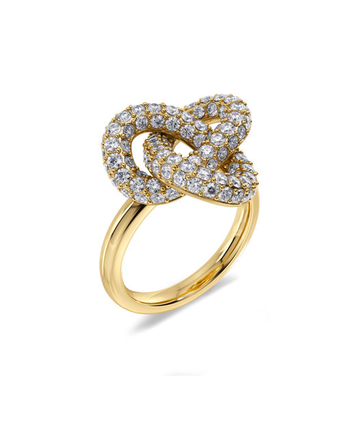 Stålring Infinity Knot Sparkling Gold L SIZE L