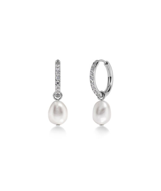 Stålörhänge Perla Hoops Sparkle