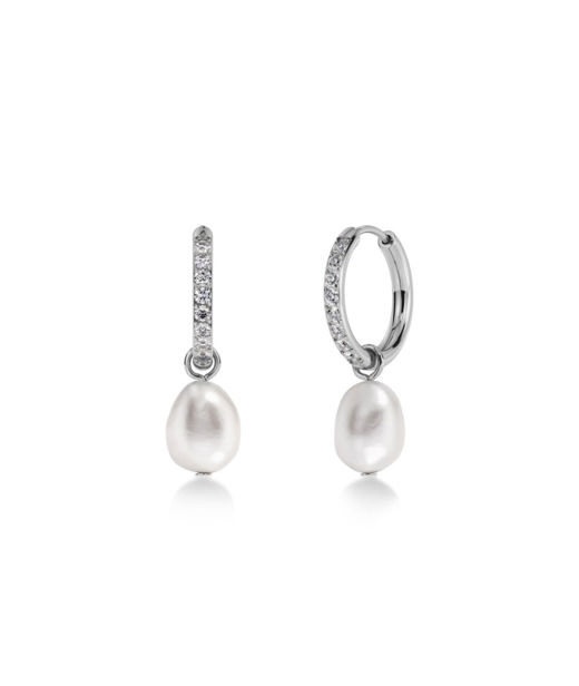 Stålörhänge Perla Hoops Sparkle