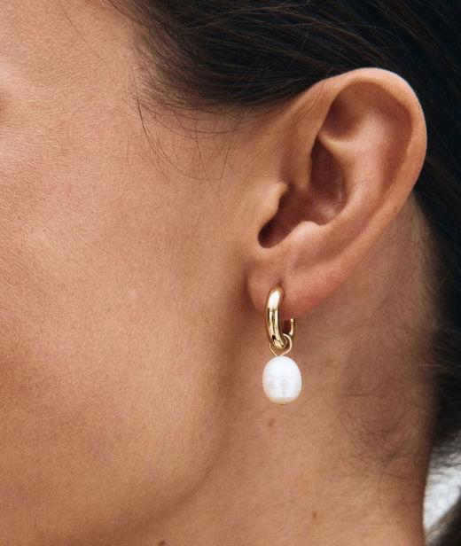 Stålörhänge Perla Hoops Gold L