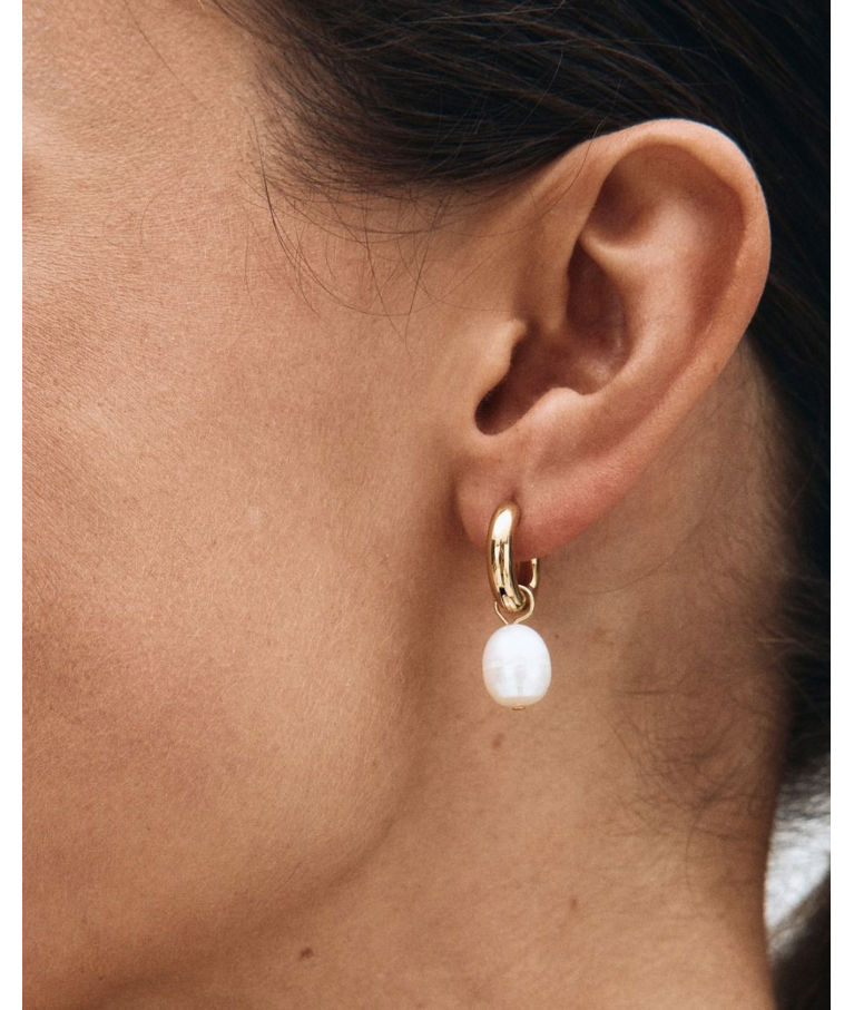 Stålörhänge Perla Hoops Gold L