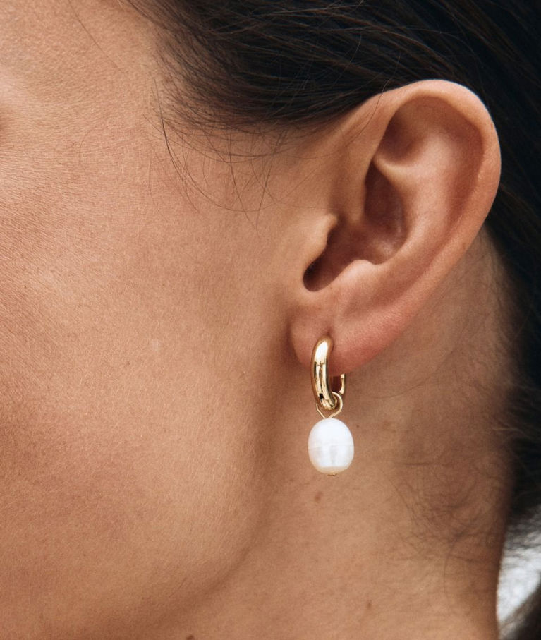 Stålörhänge Perla Hoops Gold L
