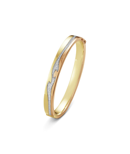 18k gg/rg/vg armring Fusion center pave 0,75ct