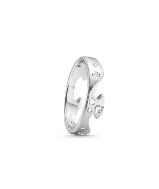 18k vg ring Fusion End AA 0,16ct SIZE 56