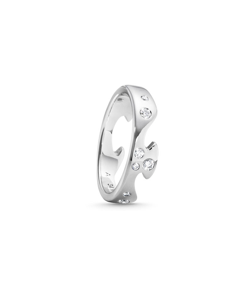 18k vg ring Fusion End AA 0,16ct SIZE 56
