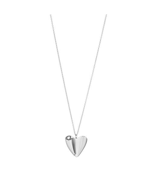 Silverhalsband Folded Heart