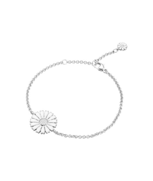 Silverarmband Daisy White Enamel 15mm 18,5cm