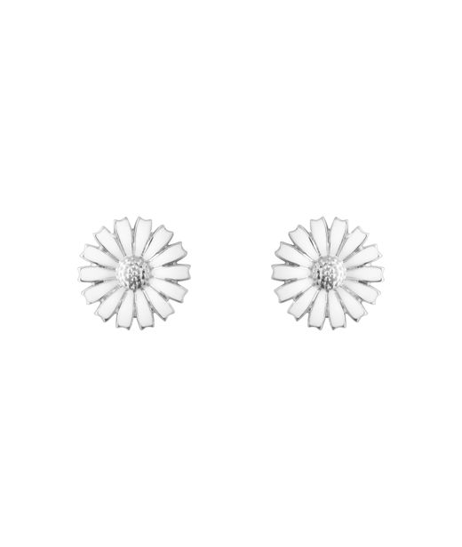 Silverörhängen Daisy Stud White Enamel 11mm