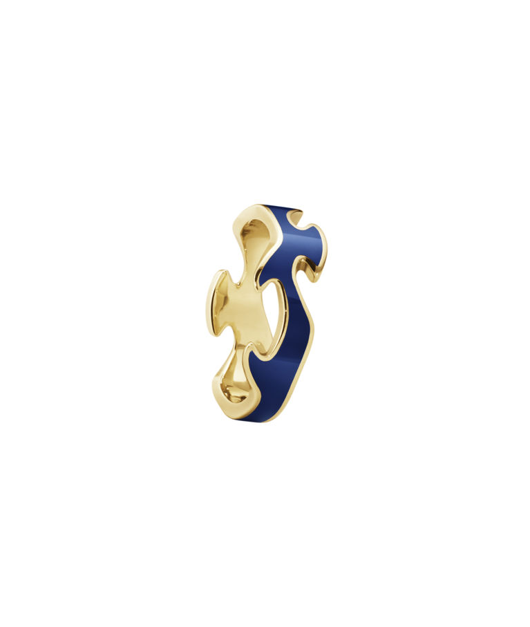 18k rg ring Fusion Center blå ceramic SIZE 56