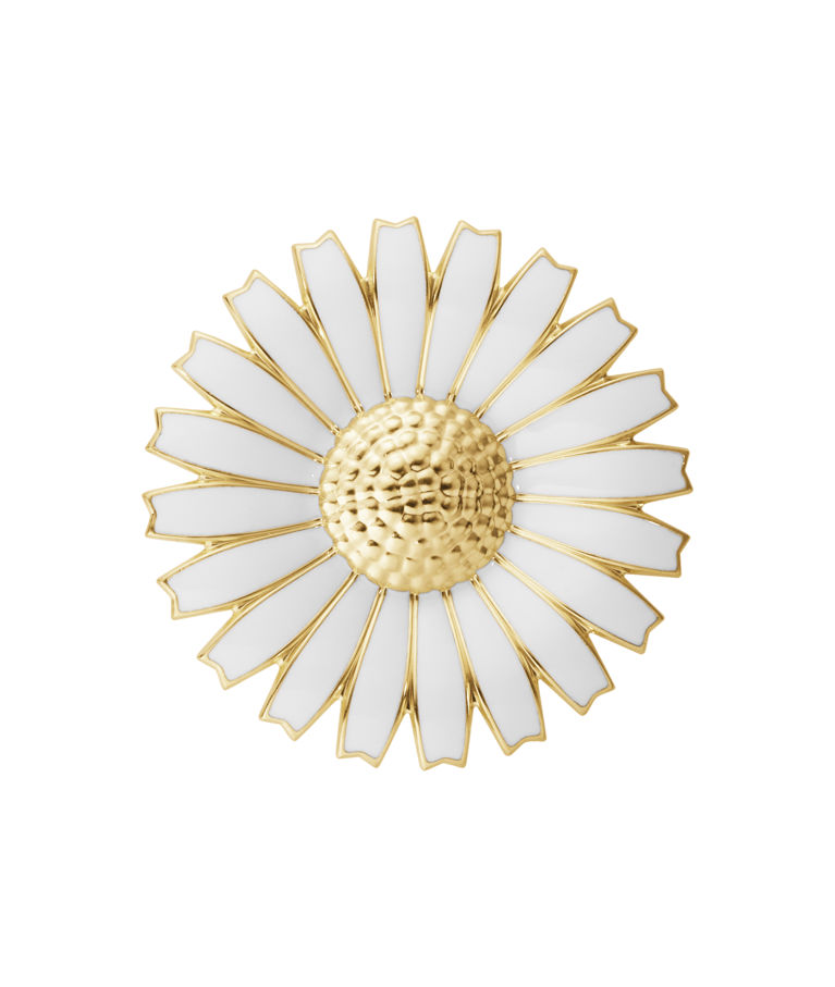 Silverbrosch Daisy Succession Of The Throne White Enamel